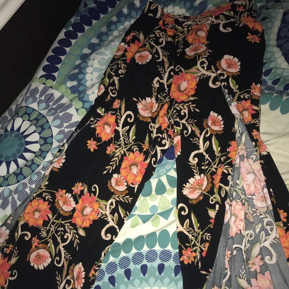 Floral Slit Pants